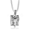 Alloy Prayer Box Urn Ashes Pendant Box Chain Necklace for Women Men PW-WG18929-01-2