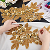 Flower Paillette Glass Seed Beaded Embroidery Cloth Sew on Appliques PATC-WH0008-127-3