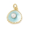Shell Brass Charms KK-D426-17D-G-1