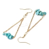 304 Stainless Steel with Synthetic Gemstone Dangle Earrings EJEW-JE06010-10-4