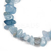 Unisex Chip Natural Aquamarine Beaded Stretch Bracelets X-BJEW-S143-33-3