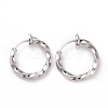 Electroplated Brass Twisted Tubular Hoop Earrings for Women EJEW-G299-01B-P-1