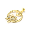 Brass Micro Pave Cubic Zirconia Pendants FIND-Z023-18G-2