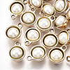 ABS Plastic Imitation Pearl Semi Circle Pendants LS-PACR-T007-18KC-1