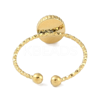 Ion Plating(IP) 304 Stainless Steel Enamel Oval Cuff Finger Rings RJEW-L107-071G-01-1