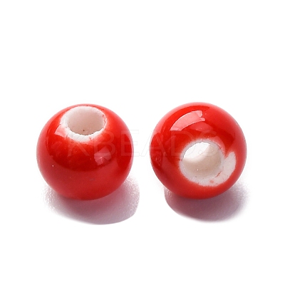 Bright Glazed Porcelain Beads PORC-D300-A15-1