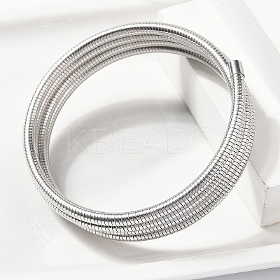 304 Stainless Steel Spring Multi-strand Bangles for Women BJEW-Z086-01P-02-1