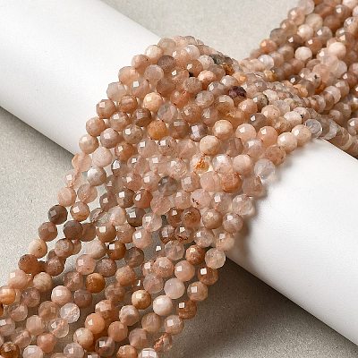 Natural Peach Moonstone Beads Strands G-F619-19A-4mm-1