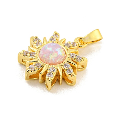 Rack Plating Brass Cubic Zirconia Pendants KK-H476-11G-06-1