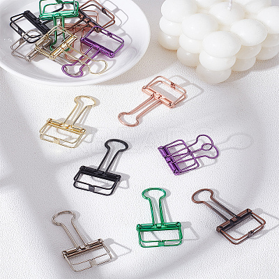 14Pcs 7 Colors Manganese Brass Binder Clips AJEW-LP0007-99-1