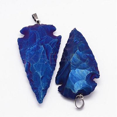 Electroplated Quartz Crystal Pendants G-G906-S-24-1