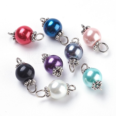 Pearlized Glass Pearl Links connectors X-PALLOY-JF00348-1