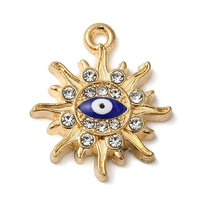 Alloy Enamel Rhinestone Glass Pendants ENAM-U003-02G-10-1