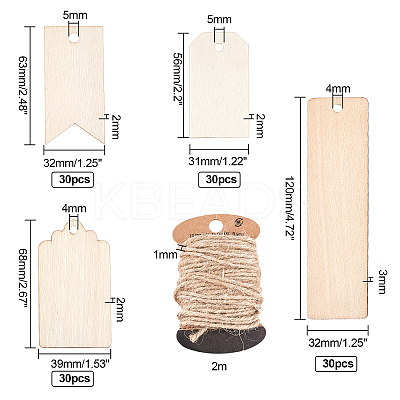 Unfinished Natural Wood Big Pendants WOOD-OC0001-63-1