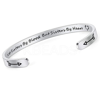 Inspirational 304 Stainless Steel Cuff Bangles FS-WG30F15-02-1