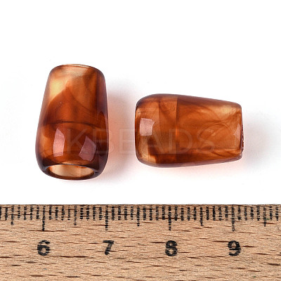 Two Tone Transparent Acrylic European Beads OACR-N157-04-1