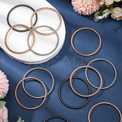 16Pcs 4 Colors Steel Wire Round Snake Chain Stretch Bracelets Set BJEW-BC0001-23-1