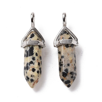 Natural Dalmatian Jasper Pointed Pendants G-K329-49P-1
