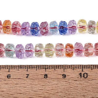 Crackle Transparent Glass Beads Strands GLAA-N068-03A-M-1
