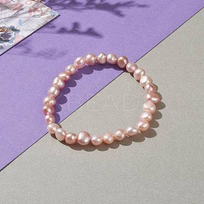 Dyed Natural Cultured Freshwater Pearl Beads Stretch Bracelets BJEW-JB05893-1