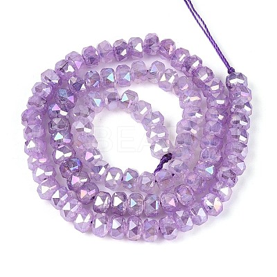 Anti-Tarnish Electroplate Glass Imitation Jade Beads Strands EGLA-T029-6mm-13D-1
