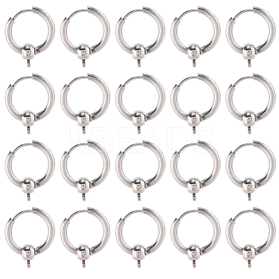 24Pcs 304 Stainless Steel Hoop Earring Findings FIND-SC0017-16B-1