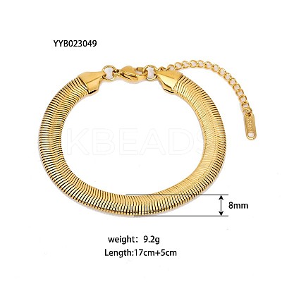 Simple 304 Stainless Steel Snake Chain Bracelets PM6439-12-1