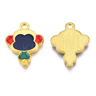 Rack Plating Alloy Enamel Pendants ENAM-S122-63G-1