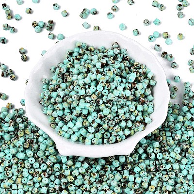 Opaque Picasso Glass Beads SEED-Q039-05A-A03-1