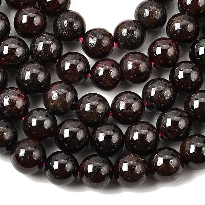 Natural Garnet Gemstone Beads Strands G-R263-7mm-1