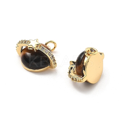 Natural Tiger Eye Pendants KK-B129-13G-01-1