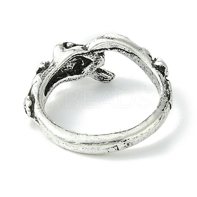 Snake Alloy Finger Rings RJEW-K275-89AS-1