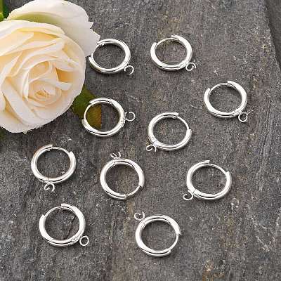 201 Stainless Steel Huggie Hoop Earring Findings LS-STAS-P283-01D-S-1