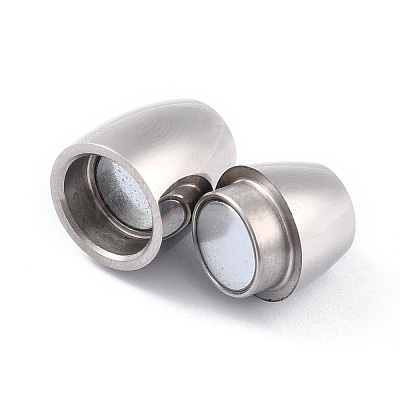 Tarnish Resistant 304 Stainless Steel Magnetic Clasps with Glue-in Ends STAS-F276-03P-1