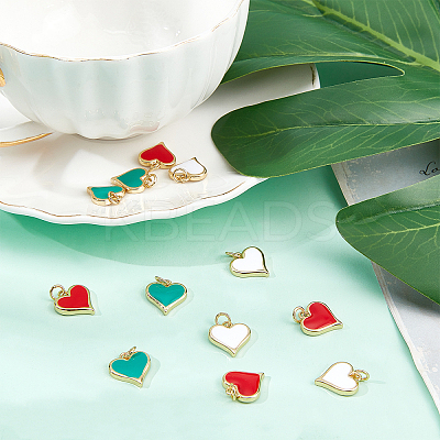 12Pcs 3 Colors Real 18K Gold Plated Brass Charms KK-CA0001-39G-1