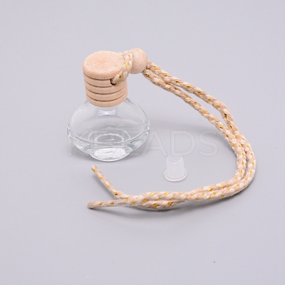 Car Hanging Air Freshener Bicone Shape Glass Bottles DJEW-WH0007-30-1