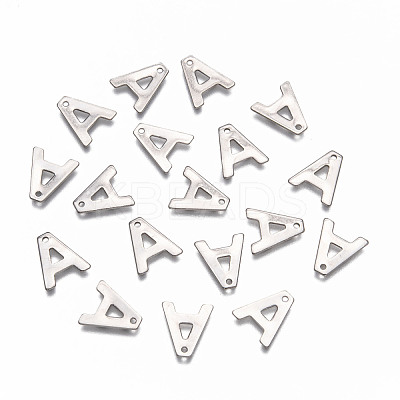 Tarnish Resistant 304 Stainless Steel Letter Charms STAS-O072-A-1