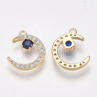 Brass Micro Pave Cubic Zirconia Charms KK-T038-507E-1