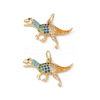 Rack Plating Brass Micro Pave Colorful Cubic Zirconia Pendants ZIRC-C040-48E-G-1