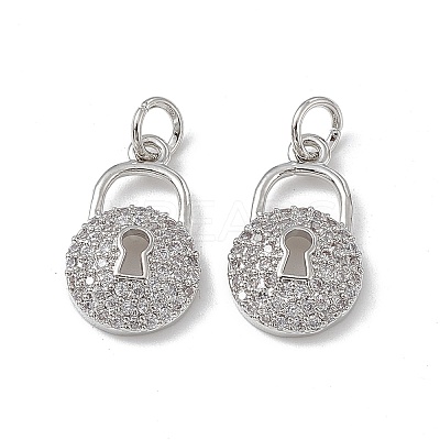 Brass Micro Pave Cubic Zirconia Pendants KK-E068-VB118-1