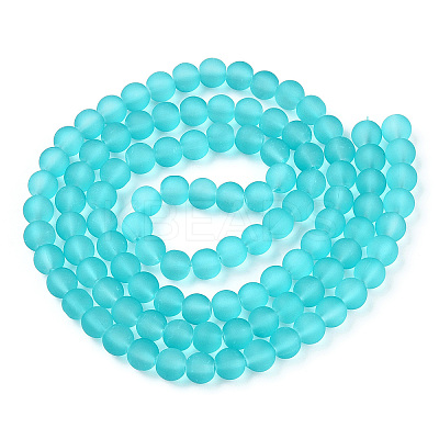 Baking Paint Transparent Glass Bead Strands GLAA-S031-8mm-18-1