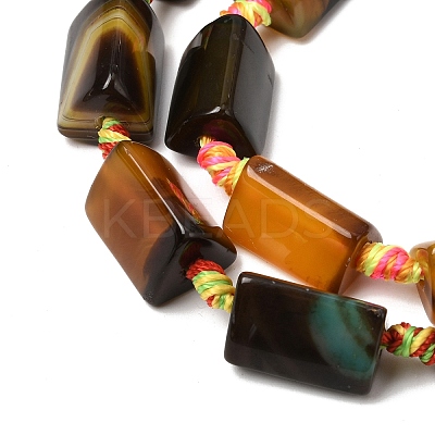 Natural Banded Agate Beads Strands G-H342-C01-02-1