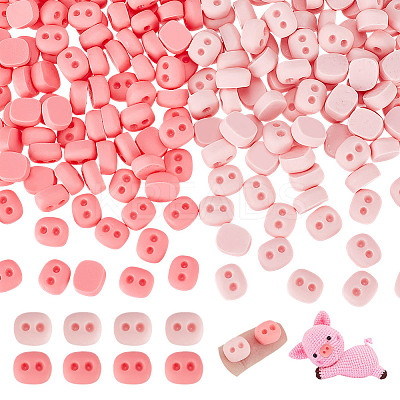 100Pcs 2 Colors Opaque Resin Cabochons RESI-NB0002-12-1