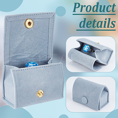 Bag Shaped Velveteen Ring Storage Boxes with Snap Button TP-WH0015-13C-1