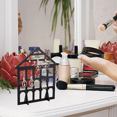 Detachable Lovely House Acrylic Earring Display Stands EDIS-WH0029-48A-1