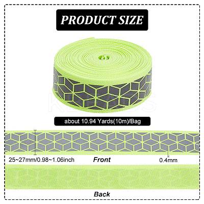 10M Flat Reflective Polyester Grosgrain Ribbon OCOR-BC0006-19A-1