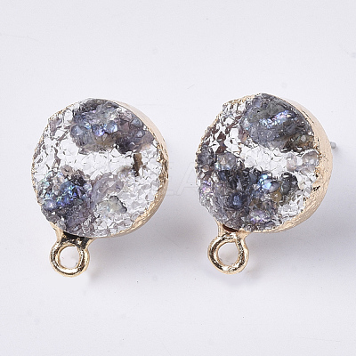 Druzy Resin Stud Earring Loops RESI-S383-028A-1