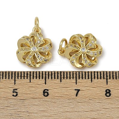 Brass Micro Pave Cubic Zirconia Pendants KK-I358-063G-H-1
