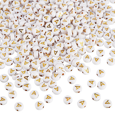500Pcs Plating Acrylic Beads PACR-TADJ0001-01A-1