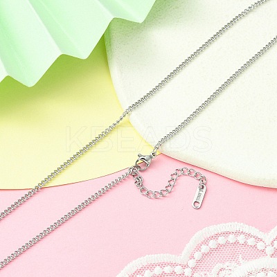 304 Stainless Steel Curb Chain Necklace for Men Women NJEW-YW0001-12-1